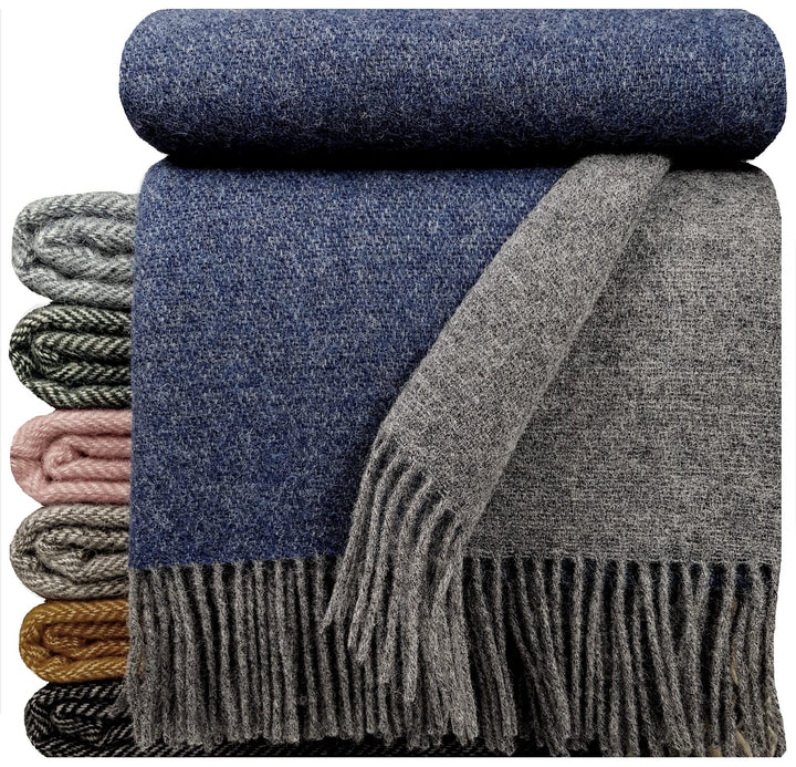 Wolldecke 100% Schurwolle Wohndecke in versch. Farben 140 x 200 cm Tagesdecke Schurwolldecke Woll-Pl