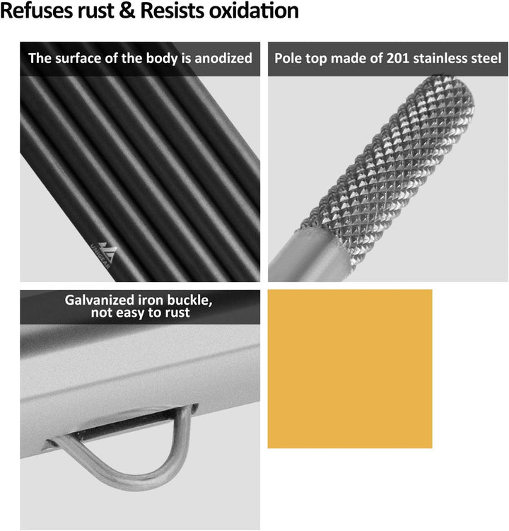 Unigear Zeltstange teleskop 2er Set, Alu Aufstellstange für Tarp, Zelt, Sonnensegel, Camping, verste