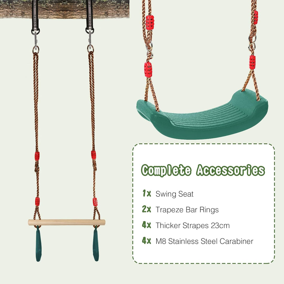 REDCAMP Schaukelgarnitur, Kinderschaukel Outdoor Indoor und Trapeze Schaukel mit Gymnastics Rings, W