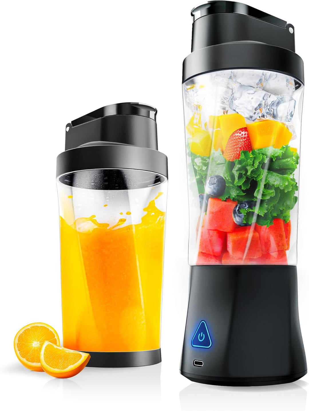 Smoothie Maker to go/Tragbarer Mixer/Blender/Smoothie Maker,700ml Becher,6000 mAh Batterie,Leistungs