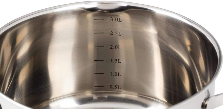 KHG Induktion Kochtopf | Ø 20 cm und 3 Liter Volumen | Suppentopf, Fleischtopf aus rostfreiem Edelst