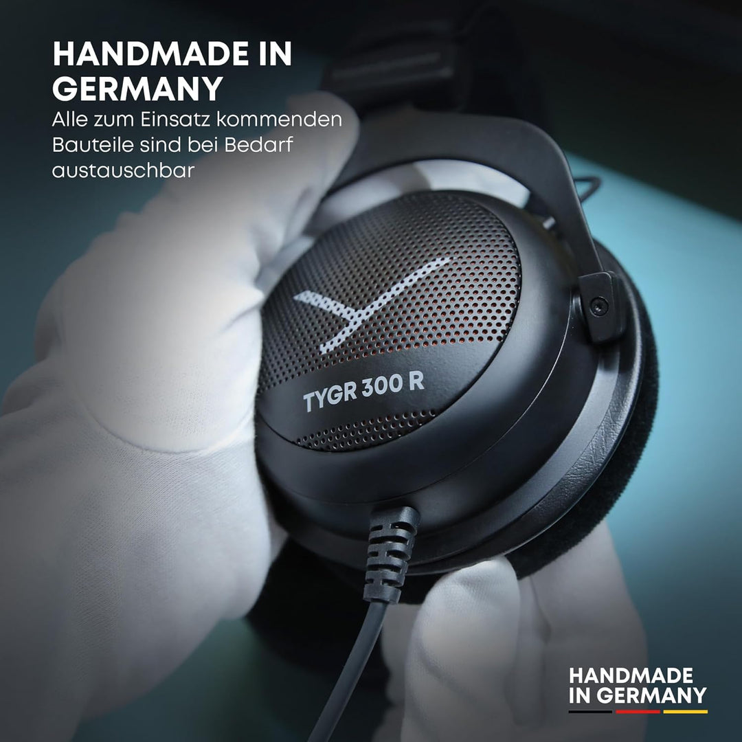 beyerdynamic TYGR 300 R Kopfhörer, offener Gaming-Kopfhörer, kabelgebunden, schwarz, geeignet für PS