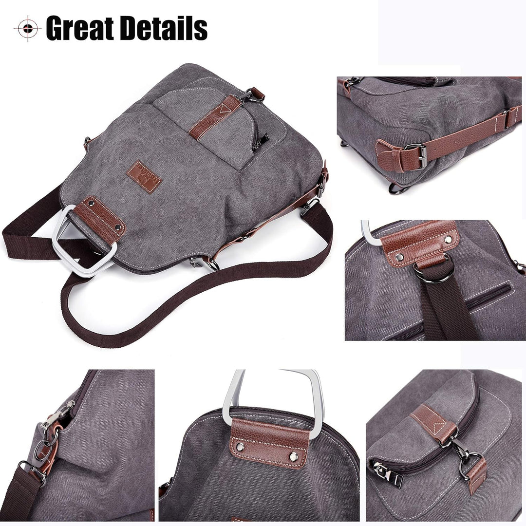 Travistar Rucksack Damen Handtasche Schultertasche Canvas Casual Damen Schultasche Umhängetaschen An