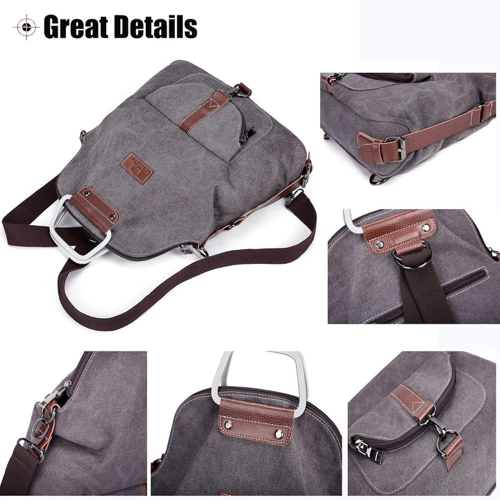 Travistar Rucksack Damen Handtasche Schultertasche Canvas Casual Damen Schultasche Umhängetaschen An