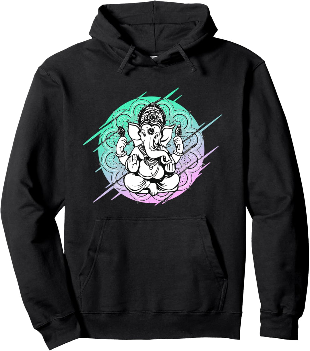Retro 90er Jahre Yoga Meditation Ganesha Relaxed Fit Frauen Pullover Hoodie
