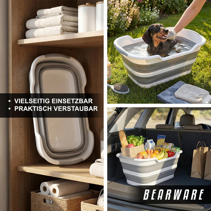 Bearware - Wäschekorb faltbar - 26 Liter - zusammenklappbarer Aufbewahrungskorb - Wanne Aufbewahrung