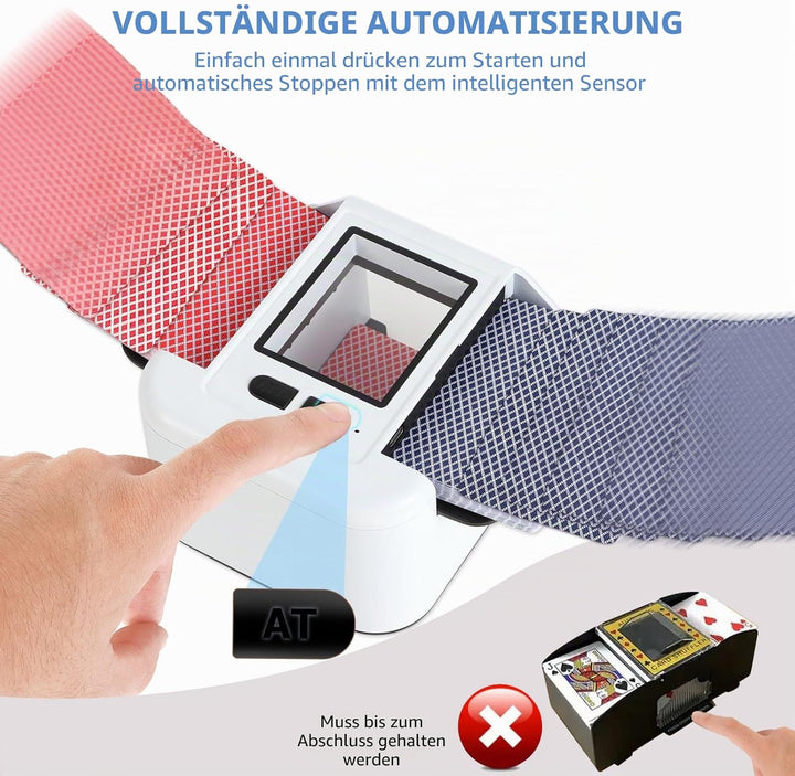 Automatischer Kartenmischer für 1-2 Decks,wiederaufladbarer 2000-mAh-Akku,elektrischer Shuffler für