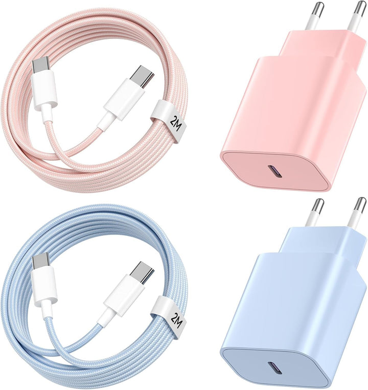 USB C Ladegerät Ladekabel für iPhone 16 15, 20W USB C Schnellladegerät und Schnellladekabel, 2Pack L