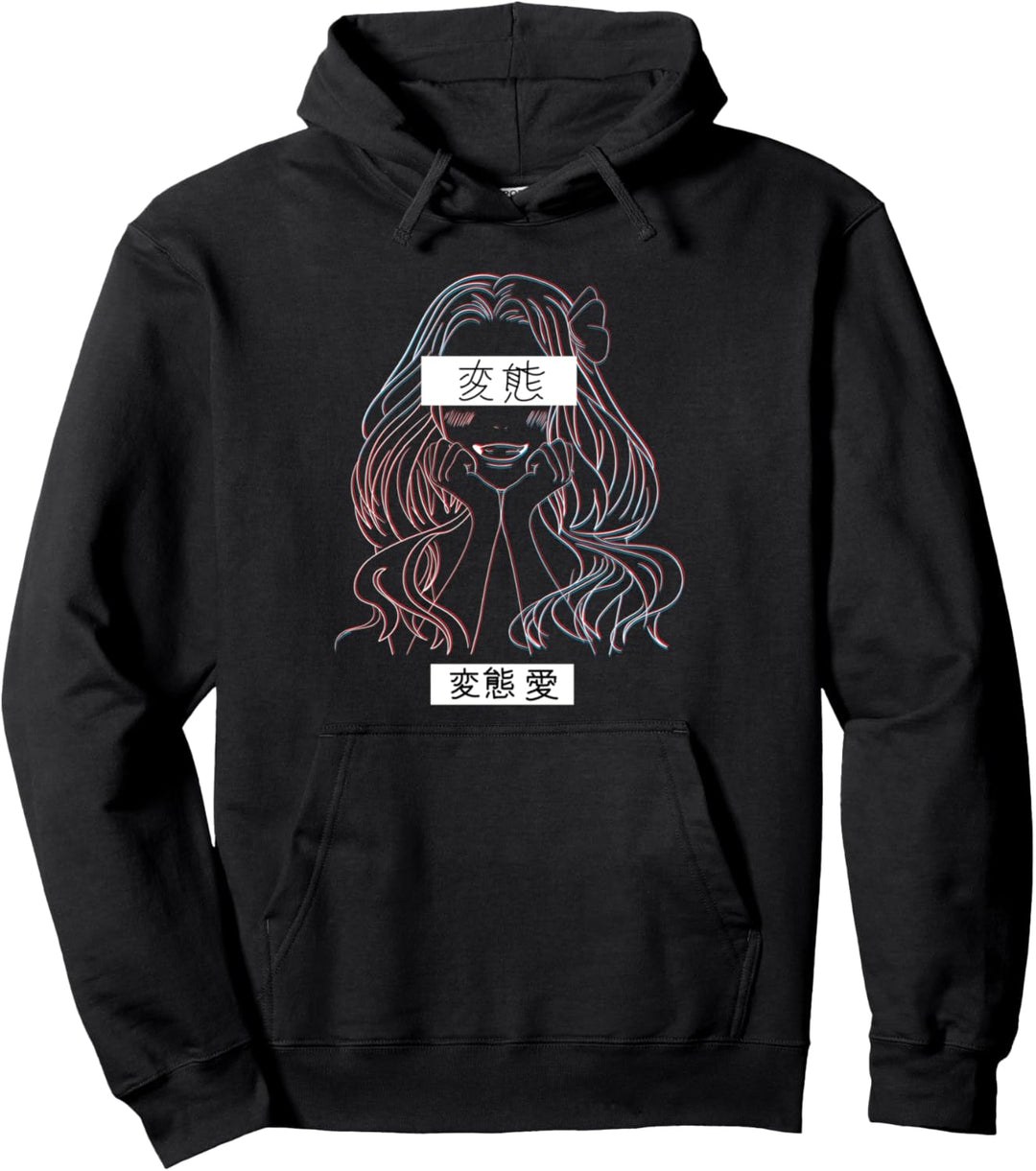 Anime Girl im Aesthetic Japanese Vaporwave Style Japan Pullover Hoodie