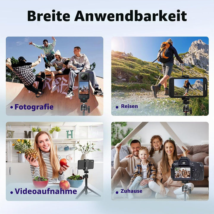 rubesee 62.5cm Mini Stativ Kamera, Tischstativ für Fotografie, Handy Stativ mit 5 Stufen Einstellung