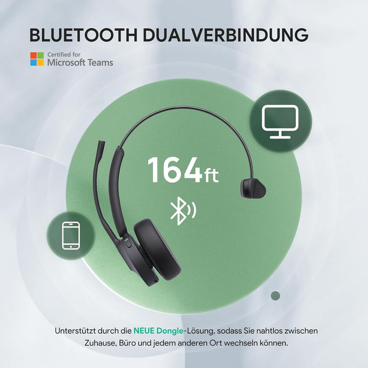 Yealink BH70 Bluetooth Headset mit Mikrofon für Homeoffice, Microsoft Teams Zertifiziertes Bluetooth