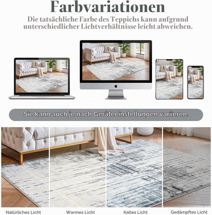 Tinyboy-hbq Teppiche Modern Designer für Wohnzimmer Kurzflor Teppich für Wohnzimmer Schlafzimmer Gra