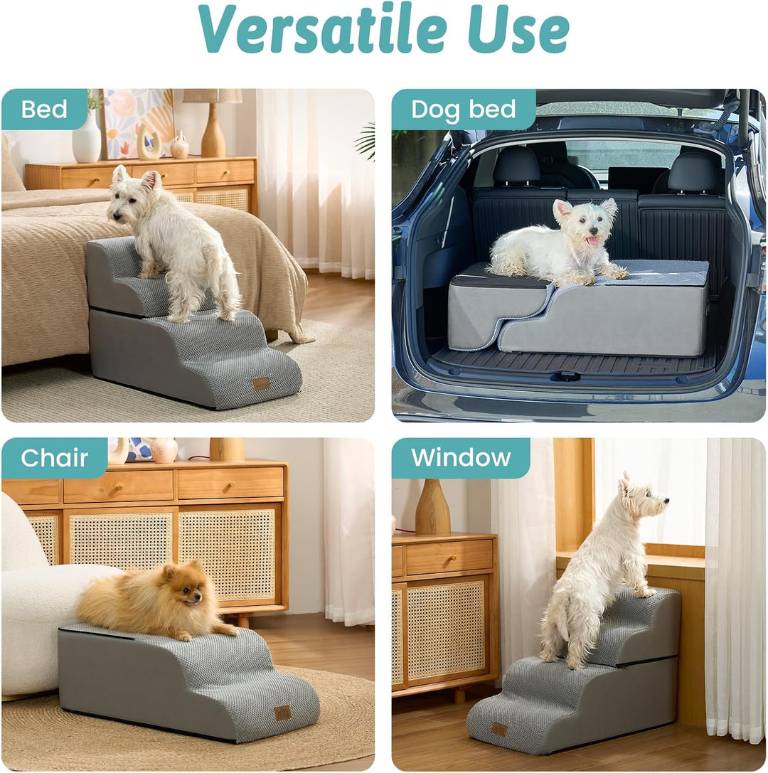 Breiter Hundetreppe für Kleine Hunde 50 cm, Hunderampe für Sofa, Hundetreppe Bett,Katzentreppe für A