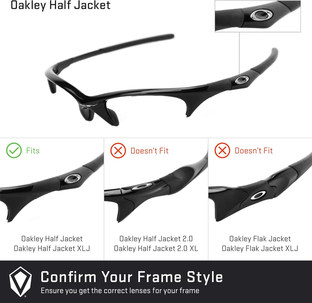 REVANT Ersatzgläser für Oakley Half Jacket (Asiatische Passform) Eisblau Mirrorshield - Polarisiert