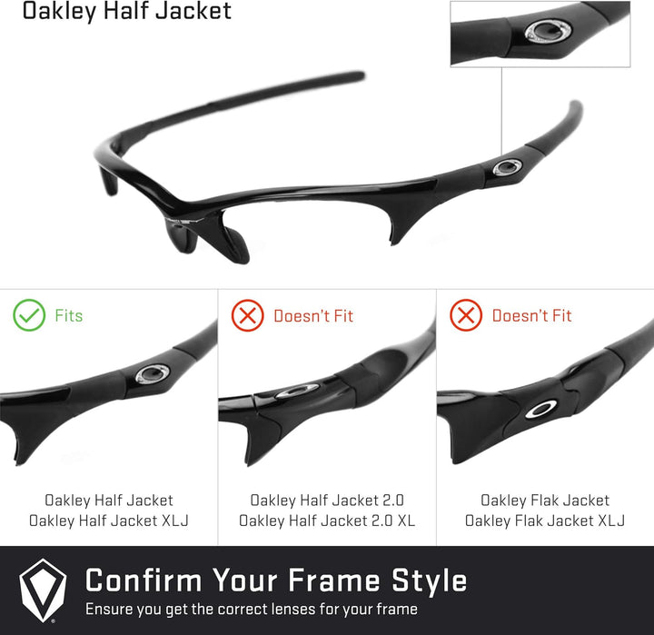 REVANT Ersatzgläser für Oakley Half Jacket (Asiatische Passform) Eisblau Mirrorshield - Polarisiert