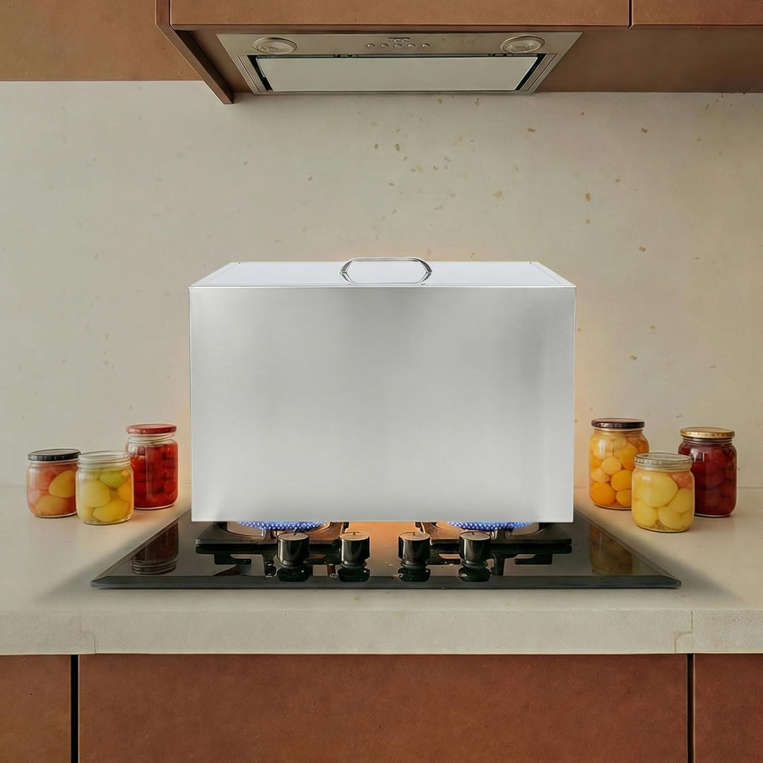 Wasserbad-Einkochtopf, 50L, Edelstahl 201, Einkochtopf für den Herd, Rechteckig, Silber, 52,1x29,2x3