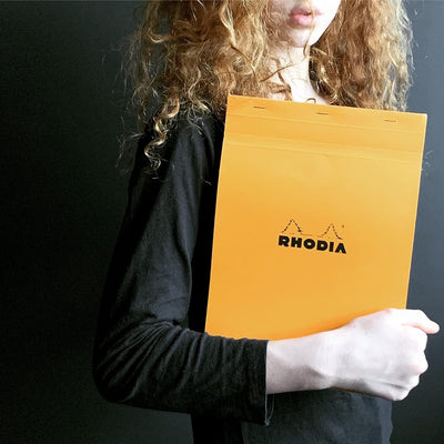 Rhodia 18000C - Packung mit 5 Notizblöcken geheftet No.18, DIN A4 80 Blätter blanko 80g, Orange, 1 P