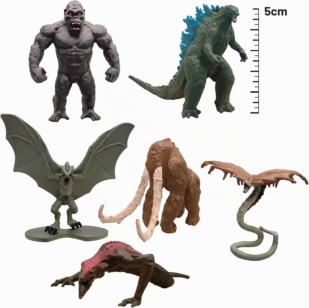 Monsterverse Godzilla vs Kong 5 cm Mini Monster 6er-Pack, Mini Monster 6er-Pack