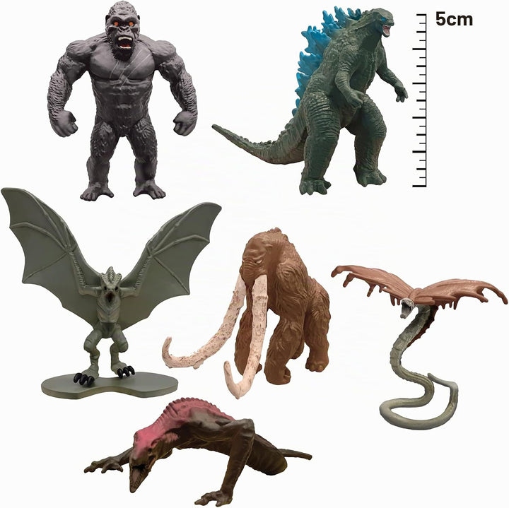 Monsterverse Godzilla vs Kong 5 cm Mini Monster 6er-Pack, Mini Monster 6er-Pack