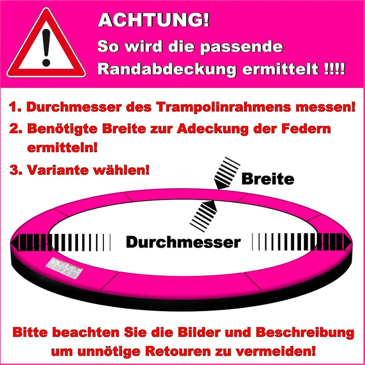 Baunsal® Trampolin Randabdeckung Ø 183 244 250 275 300 305 335 366 370 396 400 427 430 457 460 487 4