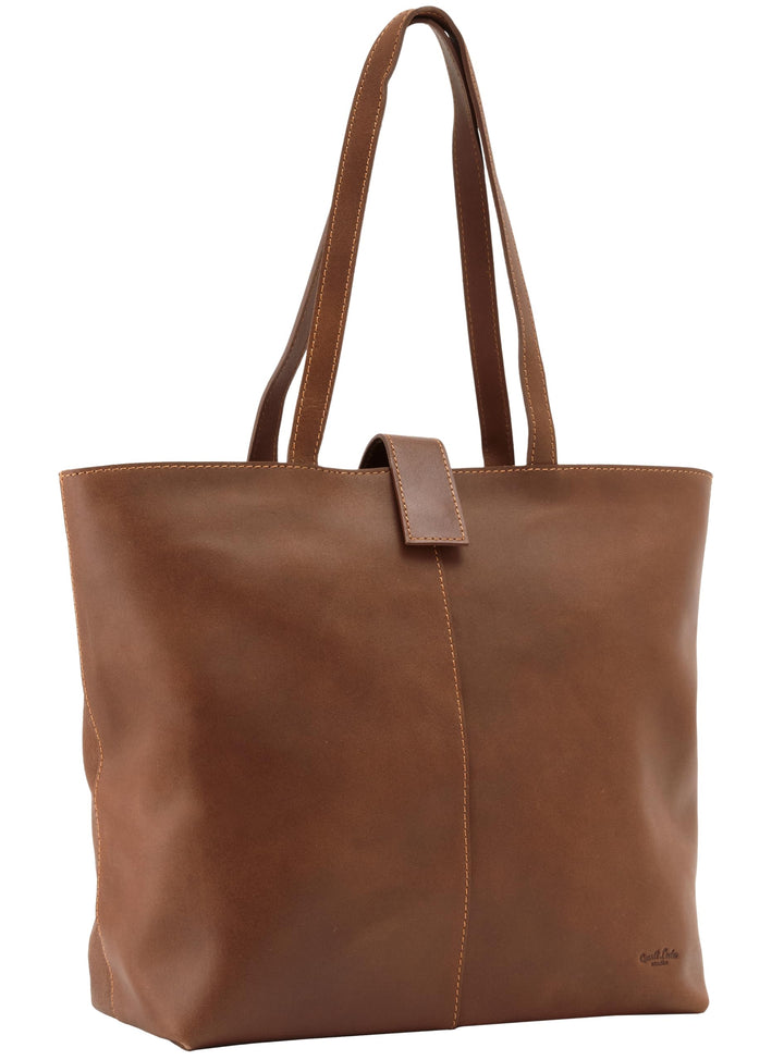 Gusti Shopper Leder - Alexandra Handtasche Damen Arbeitstasche Leder Braun, Braun