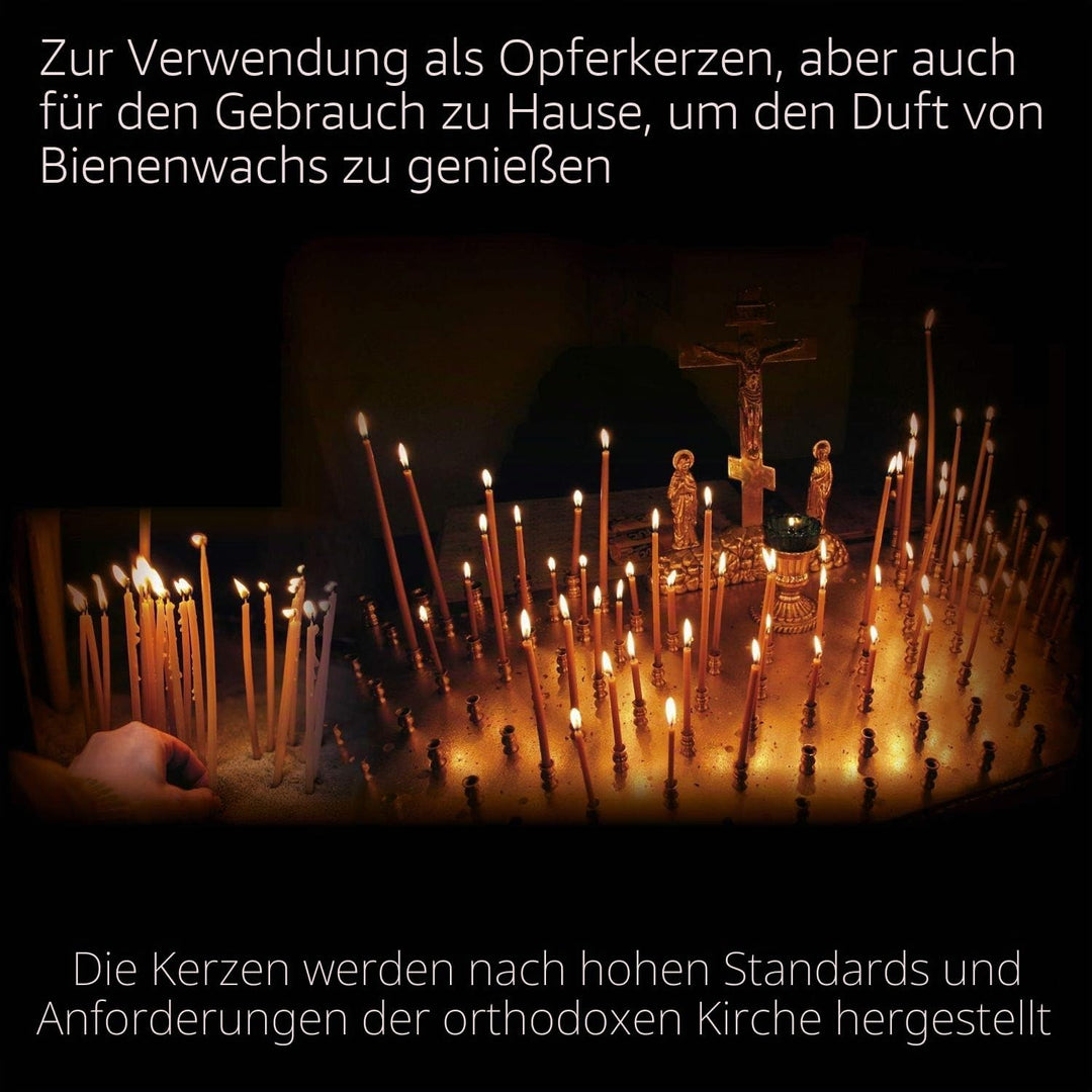 Danilovo Ritual Bienenwachs Kerzen (Rot) - Orthodoxe Kerzen für Gebet Tischdeko Hochzeit - Ungiftig,