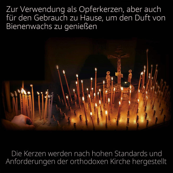 Danilovo Ritual Bienenwachs Kerzen (Rot) - Orthodoxe Kerzen für Gebet Tischdeko Hochzeit - Ungiftig,