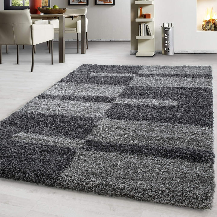 Teppium Kleiner Hochflor Teppich Wohnzimmer 80 cm Rund Beige - Shaggy Flauschiger Teppich, Extra Wei