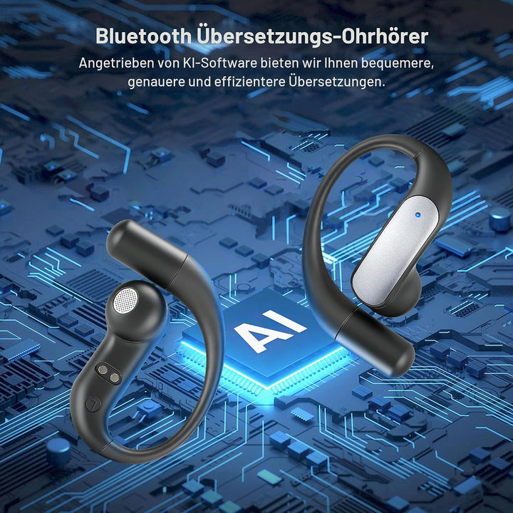 KI Übersetzer Kopfhörer, 140 Sprachen mit ENC/App Übersetzungskopfhörer in Echtzeit, Bluetooth 5.4 T