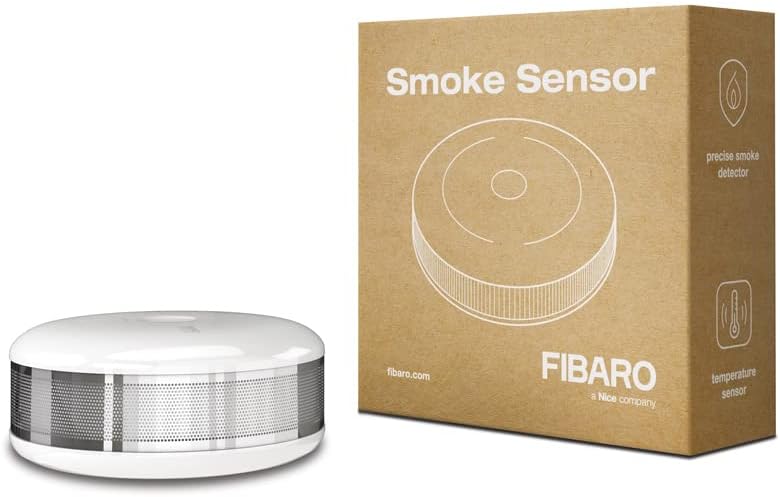 FIBARO Smoke Sensor / Z-Wave Plus Rauchsensor, Smart Home Sicherheit, FGSD-002 Rauchmelder, Rauchmel