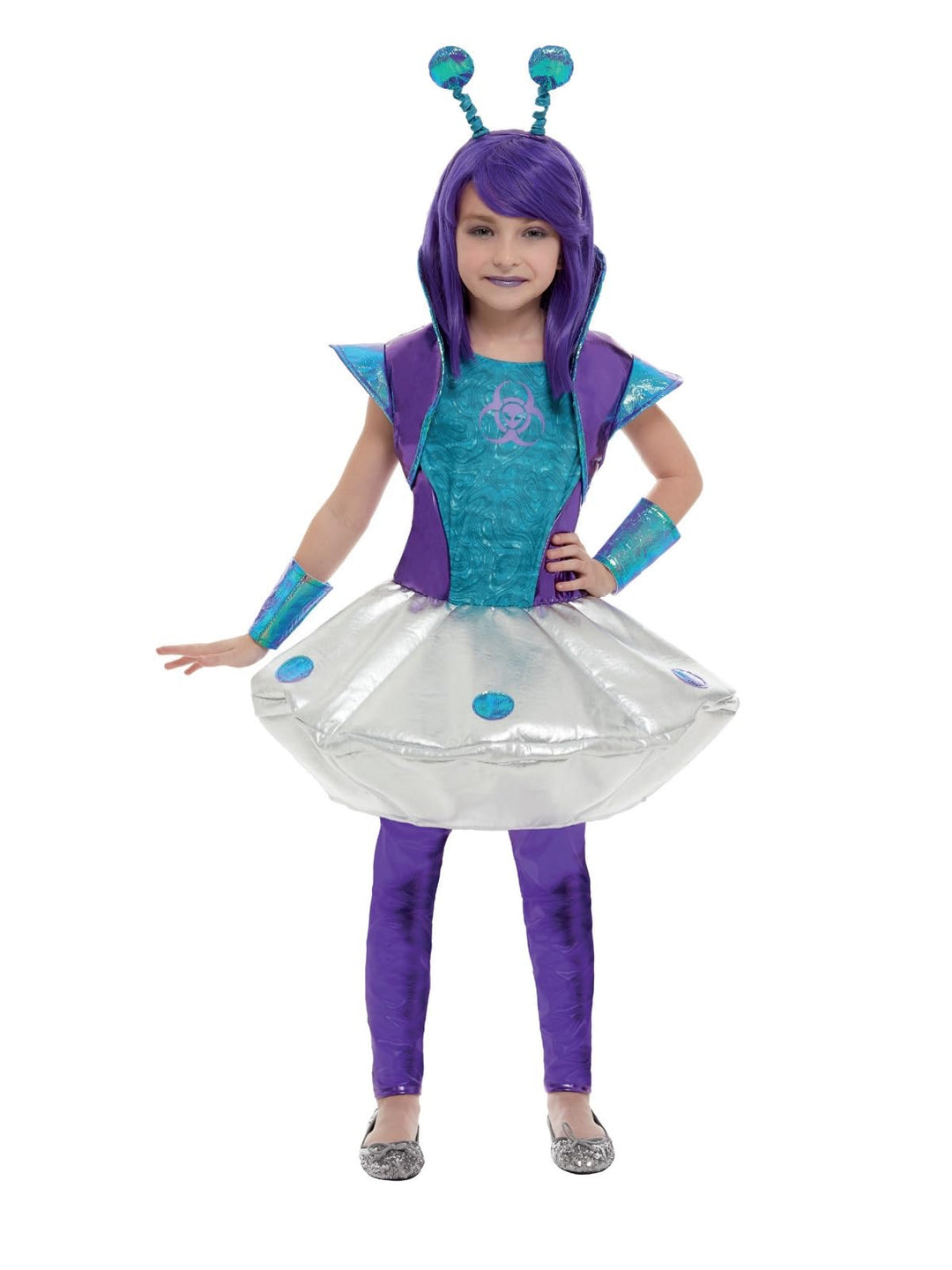 Alien Girl Costume, Silver (S) S - 4-6 Jahre Silber, S - 4-6 Jahre Silber