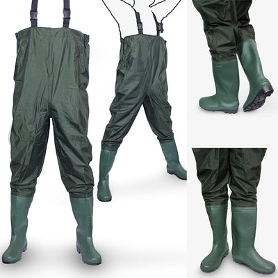 MS-Point Wathose Anglerhose Watstiefel Watt Fisch Teich Gummi PVC Nylon Gr. 46