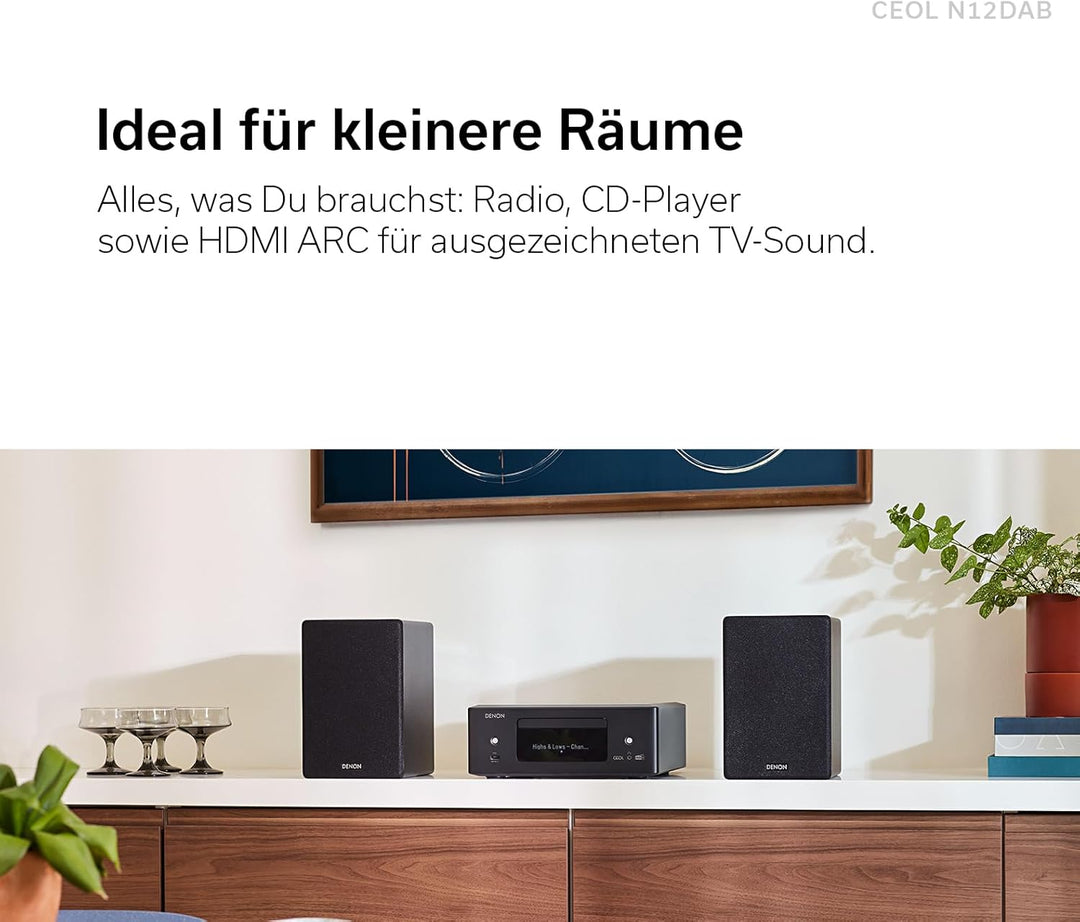 Denon CEOL N-12DAB HiFi-Komplettsystem mit Lautsprechern, CD-Player, Musikstreaming, HEOS Multiroom,