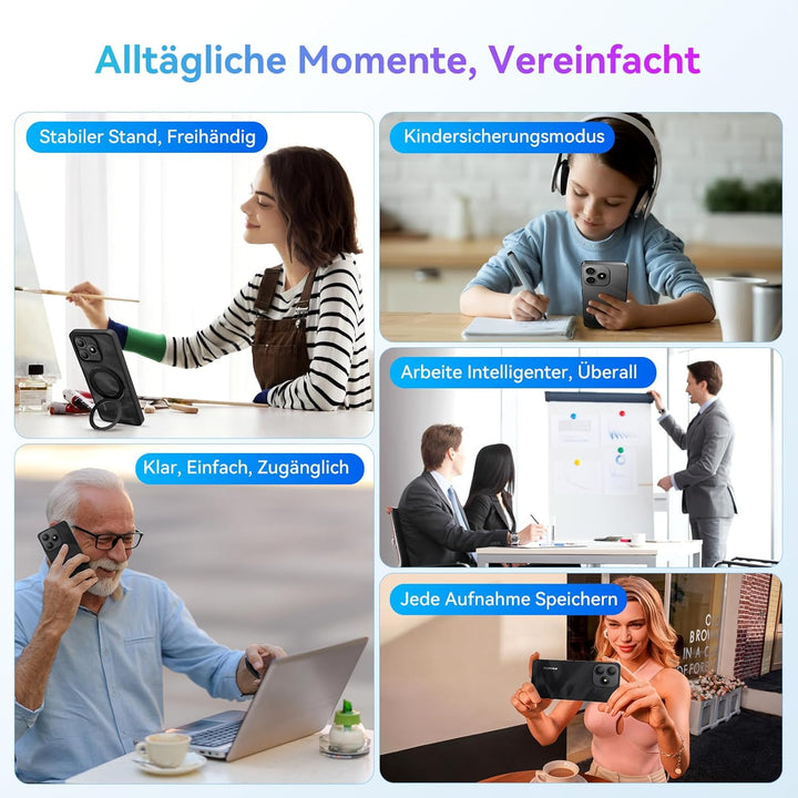 Blackview Wave 9C Handy Ohne Vertrag Günstig 12GB+64GB/2TB TF, IP54 6.56" Android 15 Smartphones Gün