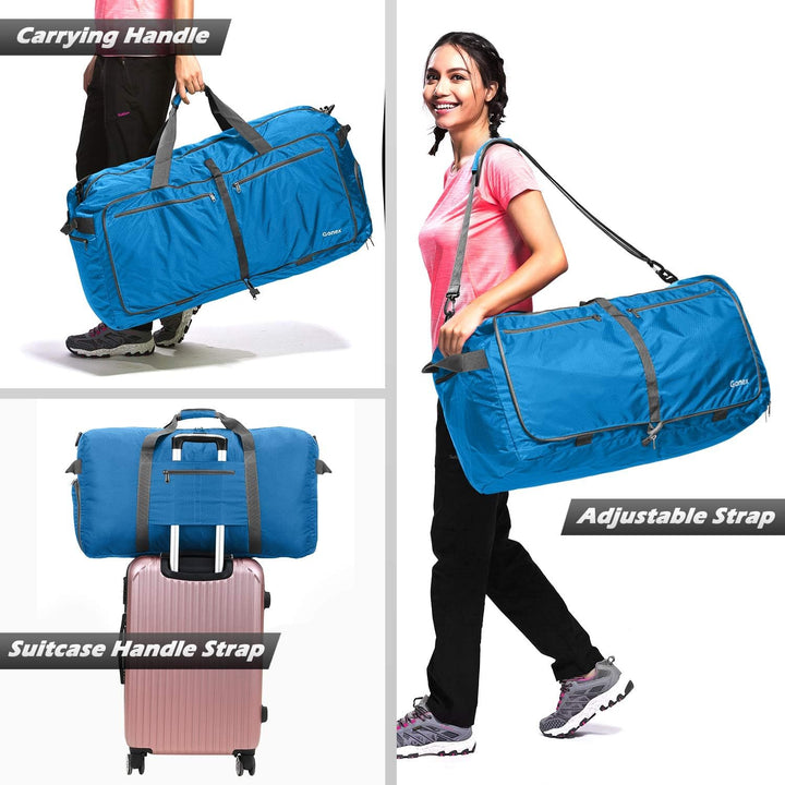 Gonex Faltbare Reisetasche, Leicht mit Schuhfach, 150L, Himmelblau | 210D Waben-Nylon, Wasserabweise