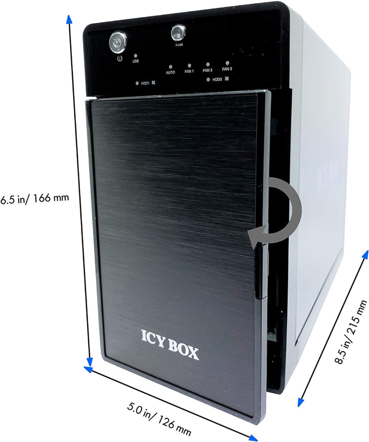 ICY BOX IB-RD3620SU3 Externes 2-fach Gehäuse (Raid 0/1, Single, JBOD) für 2x 3, 5 Zoll SATA i, II, I