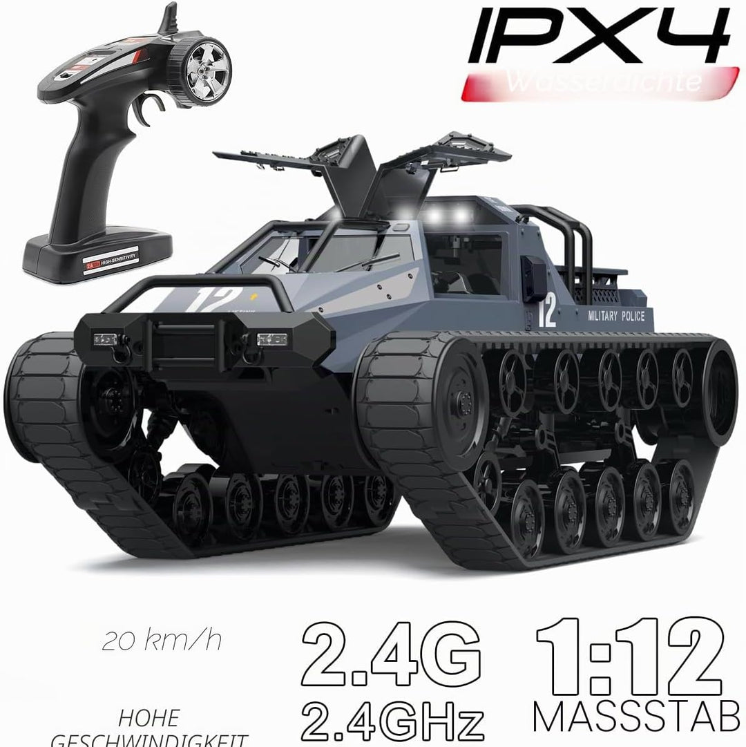 Mostop Fernbedienung Crawler High Speed Tank Offroad 4WD RC Auto 2,4 GHz Army Truck 1/12 Drift Tank