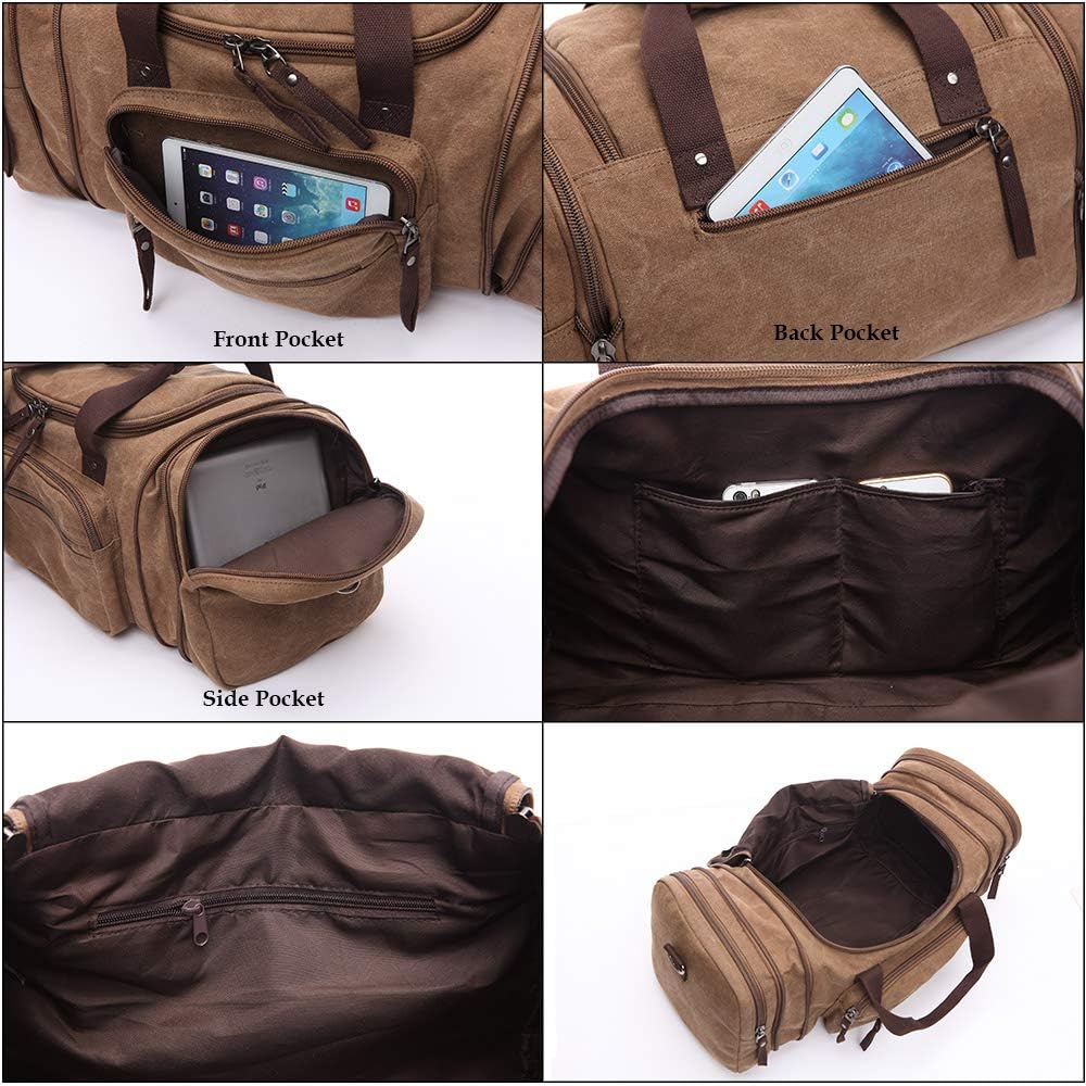 WTiger Reisetasche, gross 40 l 50 l erweiterbare Segeltuch-Reisetasche, Unisex-Reisetaschen, Wochene