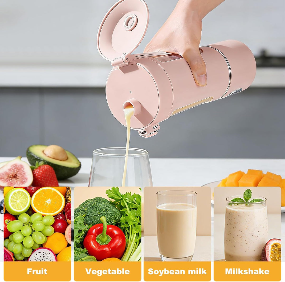 Tragbarer Mixer, 700ml Kleiner Entsafter, Mixer Smoothie Maker to Go mit Digitalanzeige,USB Wiederau