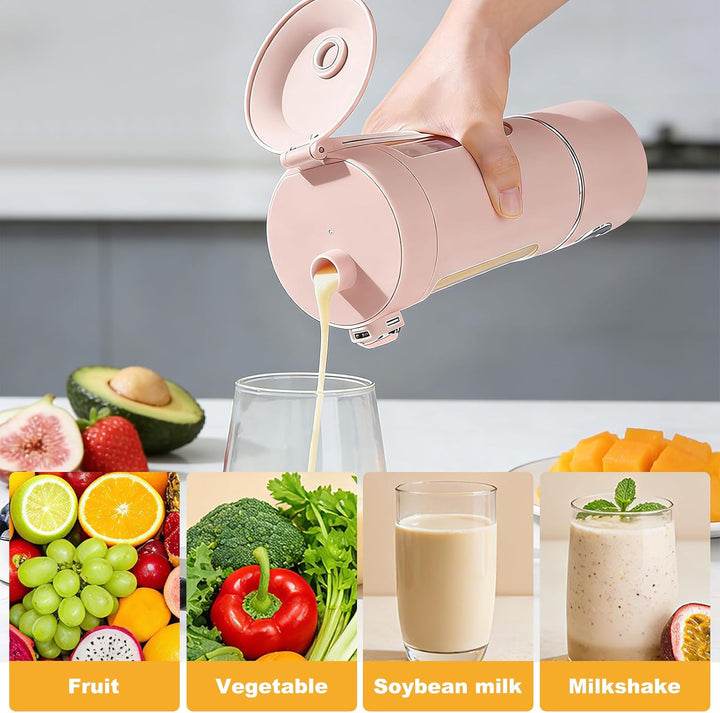 Tragbarer Mixer, 700ml Kleiner Entsafter, Mixer Smoothie Maker to Go mit Digitalanzeige,USB Wiederau