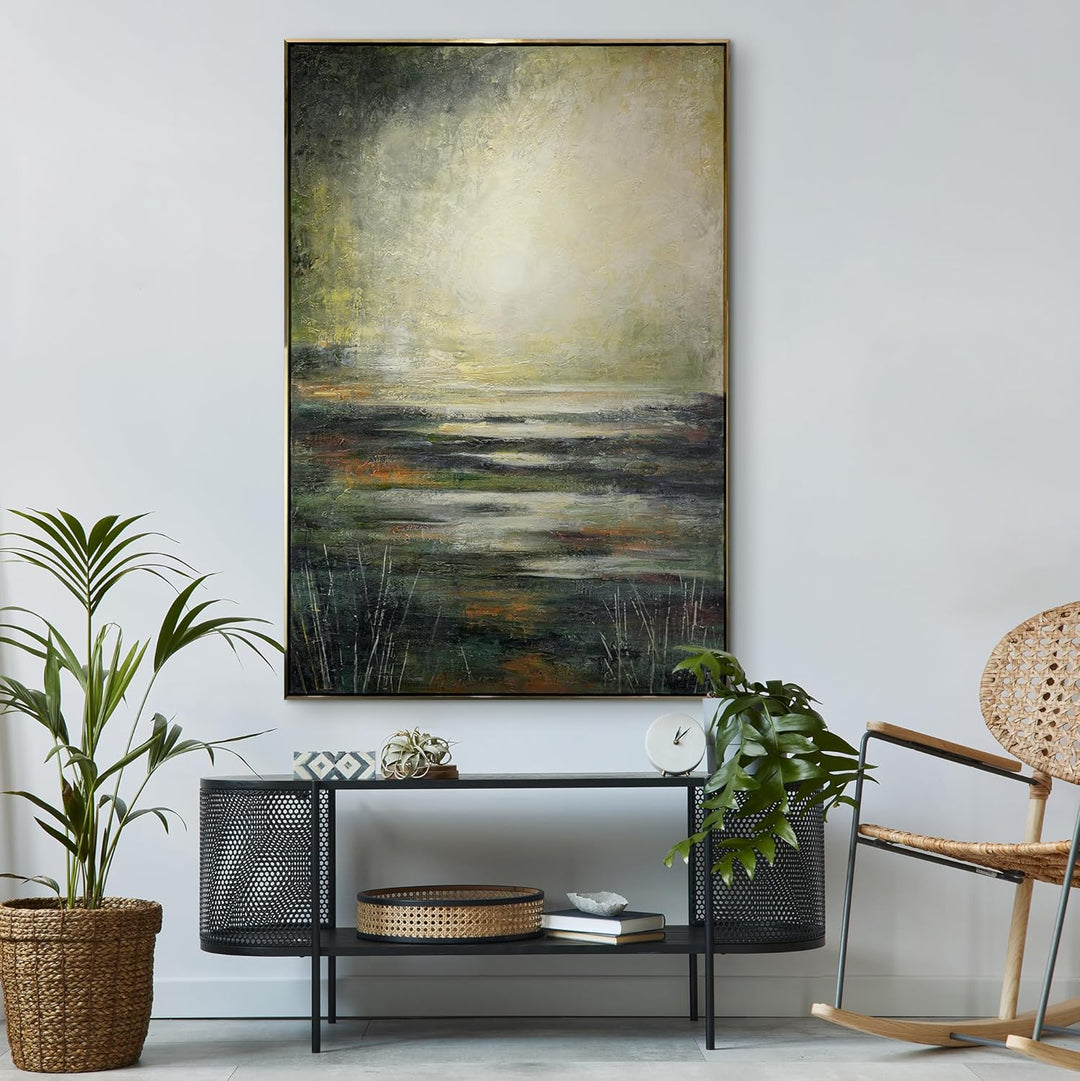 YS-Art XXL Abstrakt Fluoreszierendes selbst leuchtendes Acryl 3D Gemälde auf Leinwand Echo der Natur