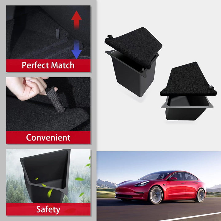 Kofferraum-Organizer, Aufbewahrungsbox, Bins, Seitenbox für Tesla Model Y (2 PC, 1 PC, Berlin-Versio