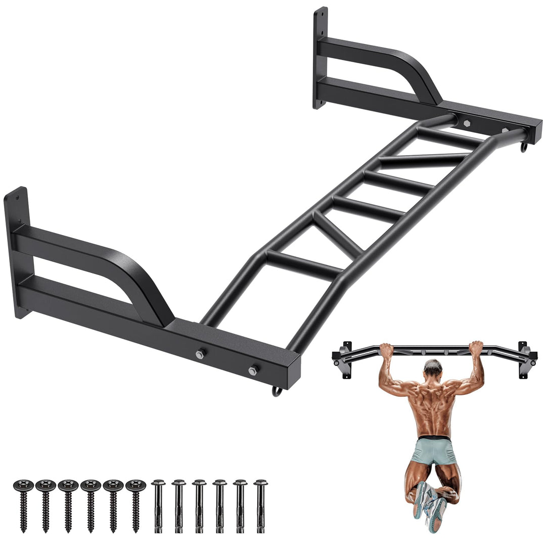SELEWARE 48'' Hochleistungs-Klimmzugstange zur Wandmontage, multifunktionale Klimmzugstange mit Kabe