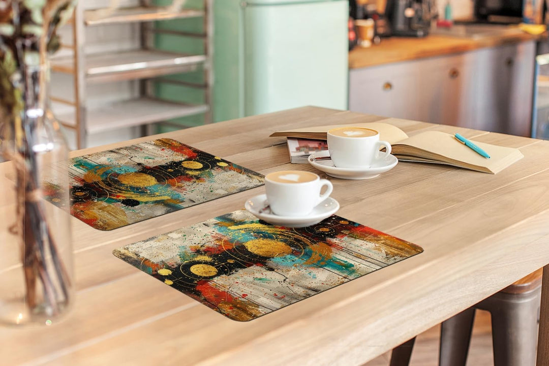 KitchenYeah© Platzsets Abwaschbar 6-Teilig 45x30 cm Tischsets Platzdeckchen rutschfeste Platzset Unt