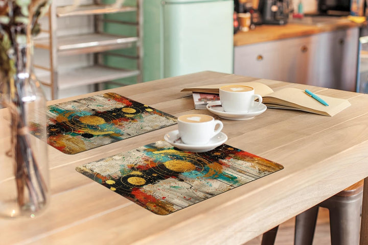 KitchenYeah© Platzsets Abwaschbar 6-Teilig 45x30 cm Tischsets Platzdeckchen rutschfeste Platzset Unt