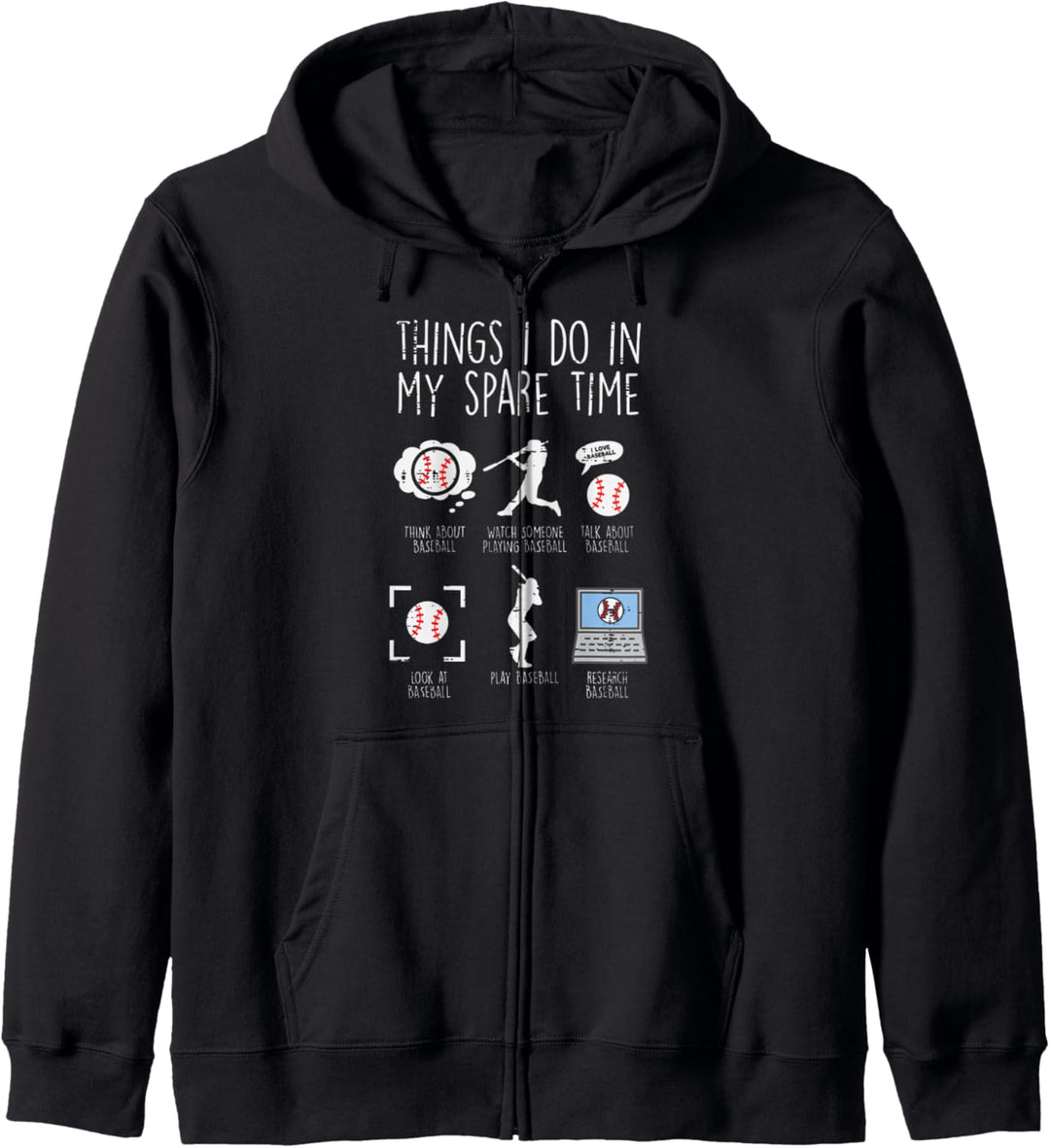 Things I Do Spare Time Baseball Funny Player Men Women Kids Kapuzenjacke