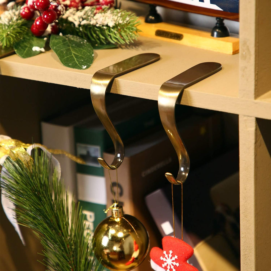 Weihnachten Strumpfhalter Metall Mantel Strümpfe Kleiderbügel Regal Kamin Girlande Mantel Griffe Set