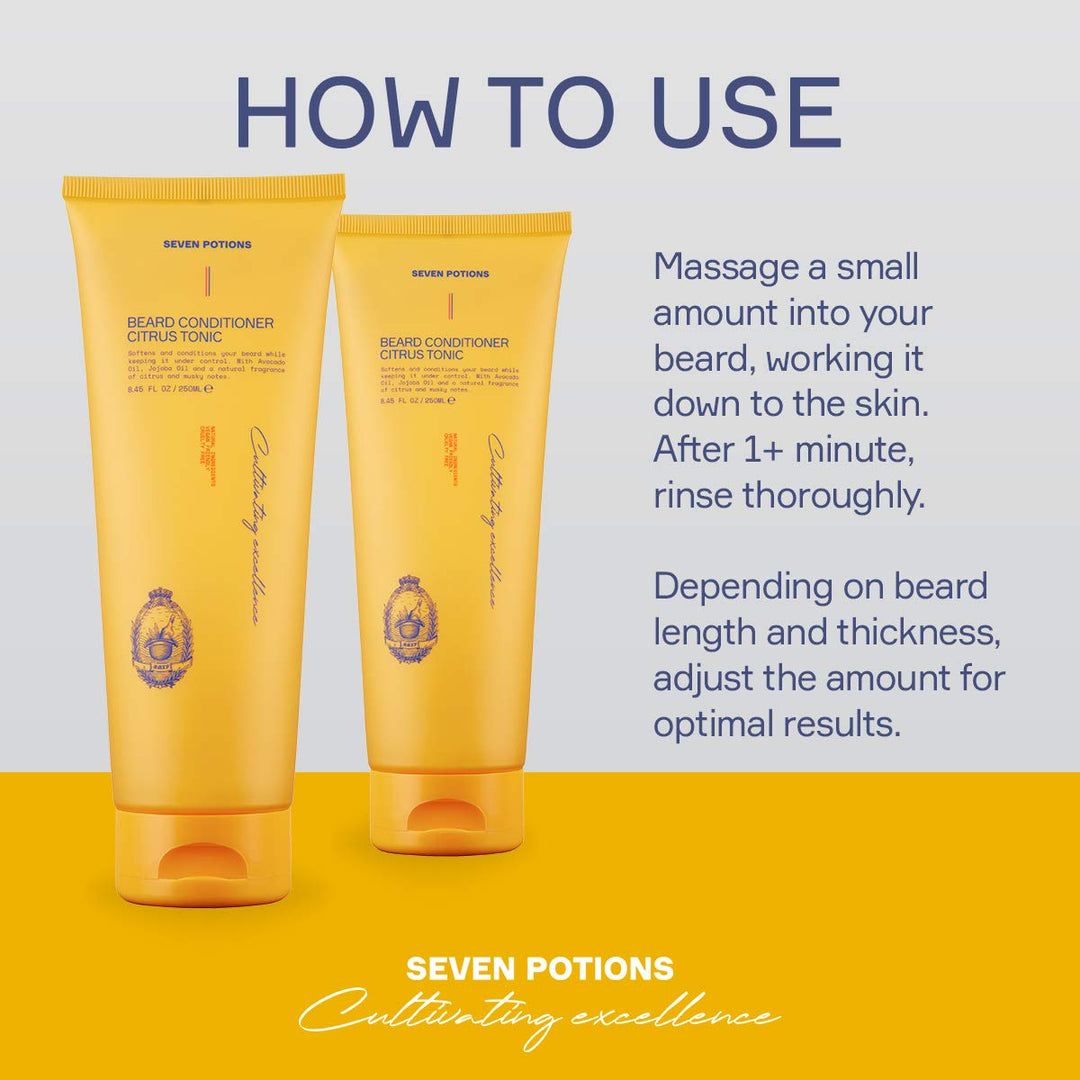 Seven Potions Bart Conditioner für Männer - Beugt Bartjucken und Schuppen vor - Natürlich, Vegan, Ti