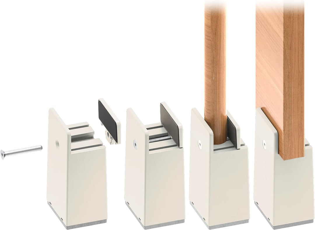 RCHYFEED Verstellbare Betterhöhung Möbelerhöhung 10cm mit Schraubklemme, Gray Betterhöher 4 Zoll Sch