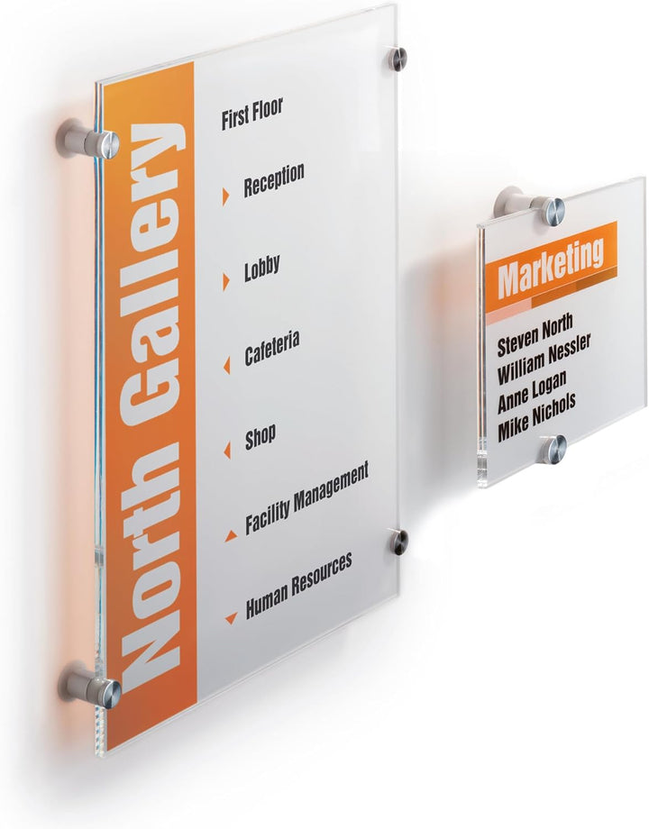 Durable Türschild Crystal Sign, 297 x 420 mm (A3), mit bedruckbarer Folieneinlage, transparent, 4826